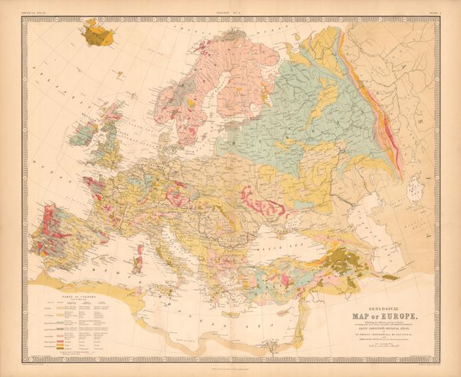 Geological Map of Europe, Exhibiting the Different Systems of Rocks