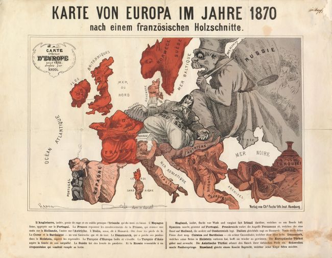 Karte von Europa im Jahre 1870 nach einem Franzosischen Holzschnitte