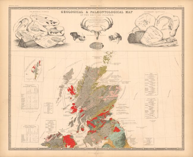 Geological & Paleontological Map of the British Islands [and] Paleontological Map of the British Islands