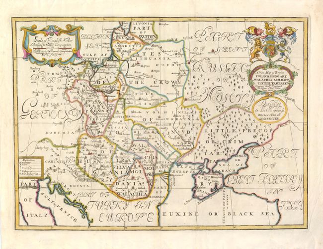 A New Map of Present Poland, Hungary, Walachia, Moldavia, Little Tartary 