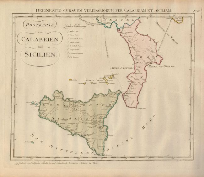 Postkarte von Calabrien und Sicilien