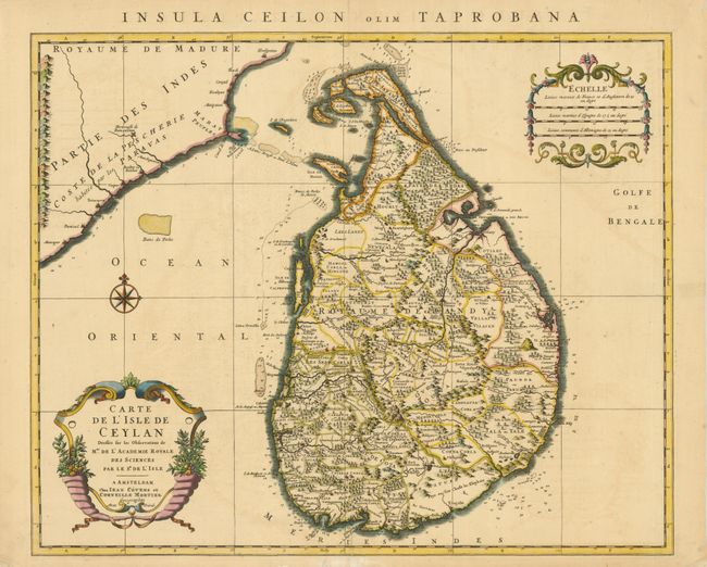 Carte de l'Isle de Ceylan Dressee sur les Observations de Mrs. de l'Academie Royale des Sciences