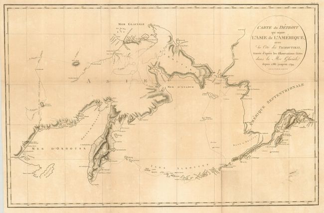 Carte du Detroit qui Separe l'Asie de l'Amerique, avec la Cote des Tschoutskis, Tracee d'Apres Les Observations faites dans la Mer Glaciale Depuis 1786 Jusqu'en 1794