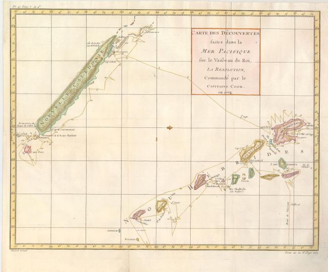 Carte des Decouvertes faites dans la Mer Pacifique sur la Vaisseau de Roi, La Resolution