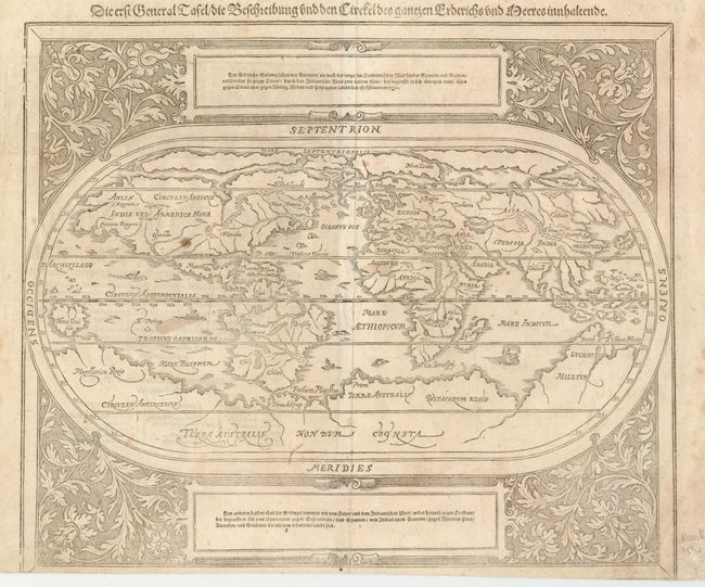 Die erst General Tafel die Beschreibung und den Circkel des gantzen Erdtrichs und Deeres innhaltend