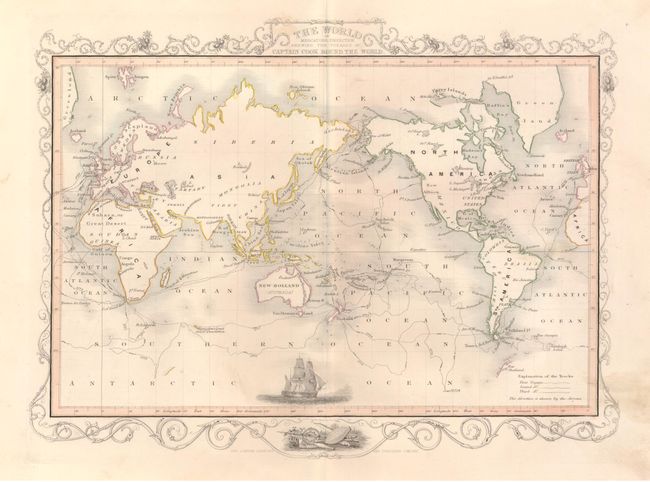 The World on Mercators Projection Shewing the Voyages of Captain Cook Round the World
