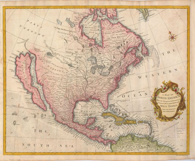 A Map of North America With the European Settlements & whatever else is remarkable in ye West Indies, from the latest and best Observations