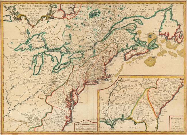 Carte des Possessions Francoises et Angloises dans le Canada, et Partie de la Louisiane