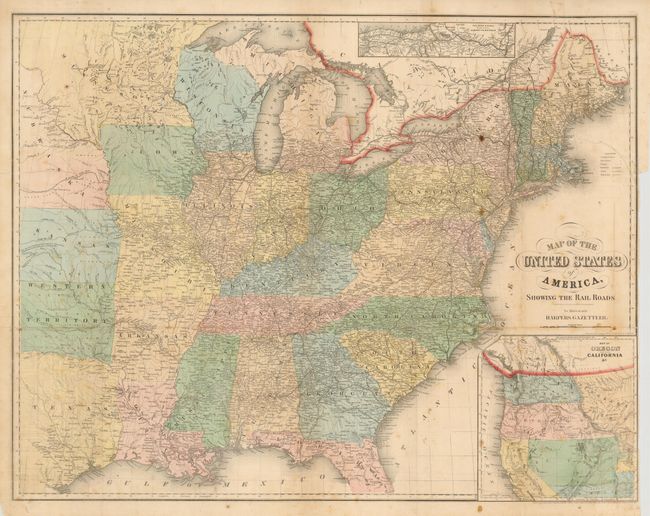 Map of the United States of America, Showing the Rail Roads. To Illustrate Harpers Gazetteer