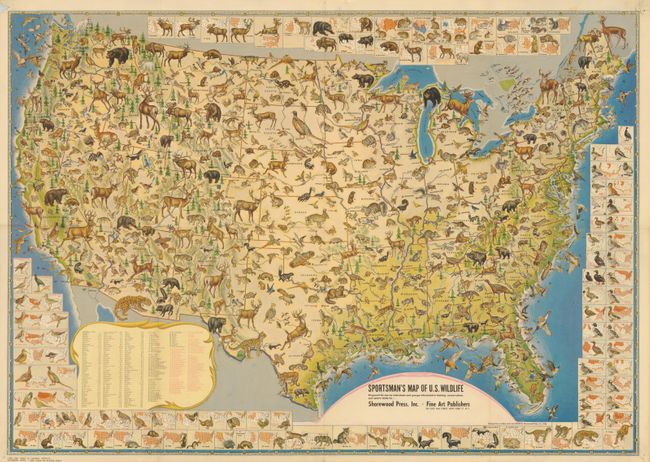 Sportsman's Map of U.S. Wildlife