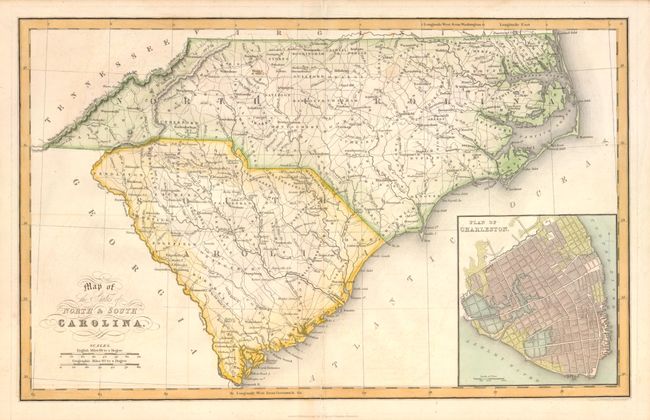 Map of the States of North & South Carolina