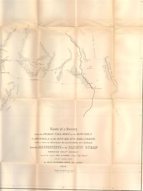 Route of a Survey from the Pimas Villages on the Rio-Gila to Mesilla on the Rio-Bravo-del-Norte with a view to determine the practicability of a Railroad from the Mississippi to the Pacific Ocean [with]  Profile of Route from Pimas Villages