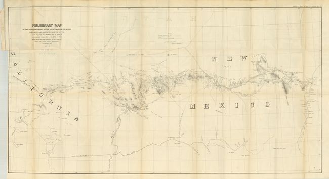 Preliminary Map of the Western Portion of the Reconnaissance and Survey for a Pacific Railroad Route Near the 35th Parallel Made by Capt. A.W. Whipple. T.E. in 1853-4