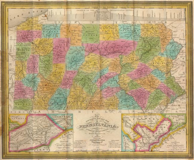 The Tourist's Pocket Map of Pennsylvania Exhibiting its Internal Improvements, Roads, Distances, &c.