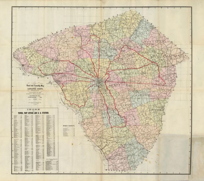 Road and Township Map of Lancaster County, Pennsylvania