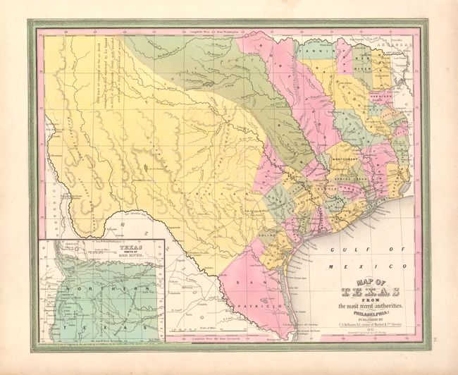 Map of Texas from the most recent authorities