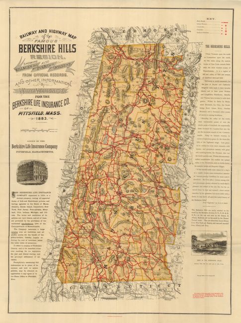 Railway and Highway Map of the Famous Berkshire Hills Region, Showing also Villages and Points of Interest