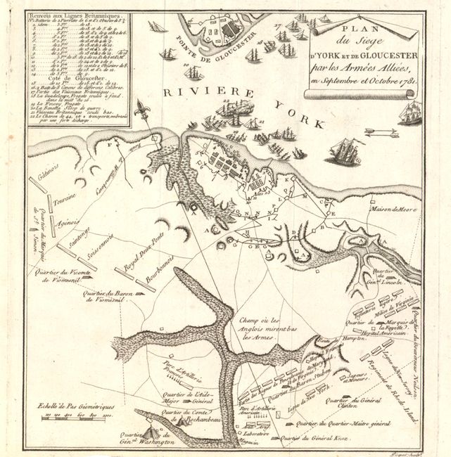 Plan du Siege d'York et de Gloucester par les Armees Alliees en Septembre et Octobre 1781