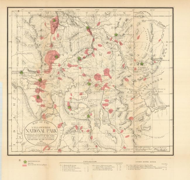 Map of the Yellowstone National Park