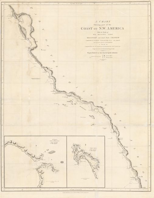 A Chart Shewing Part of the Coast of N.W. America with the Tracks of His Majesty's Sloop Discovery ... from Lat. of 3000' N. & Long. 24432' E. to Lat. 3830' N. & Long. 23713' E. 