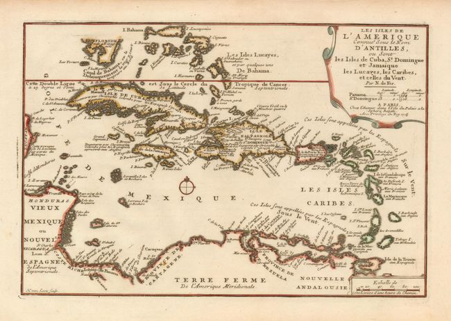 Les Isles de l'Amerique Connues Sous le Nom d'Antilles, ou sont les Isles de Cuba, St. Domingue et Jamaique les Lucayes, les Caribes, et celles du Vent