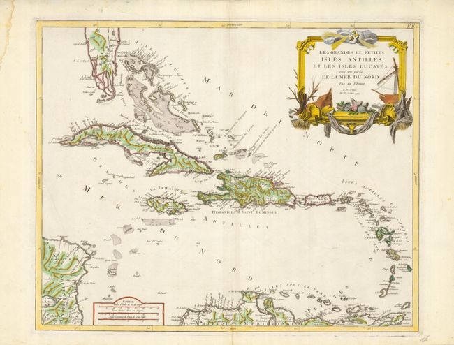 Les Grandes et Petites Isles Antilles, et les Isles Lucayes avec une Partie de la Mer du Nord