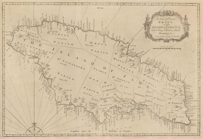 A New & Correct Chart of the Island of Jamaica with its Bays, Harbours, Rocks, Soundings &c.