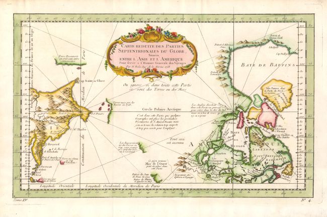 Carte Reduite des Parties Septentrionales du Globe, Situees Entre l'Asie et l'Amerique