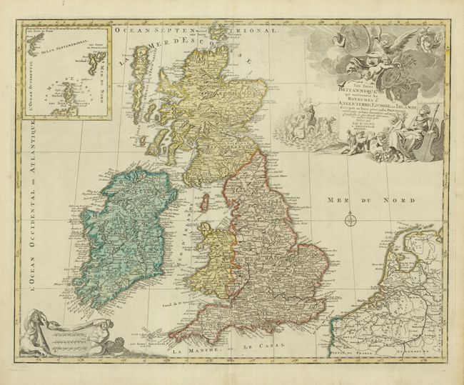 Les Isles Britanniques qui contiennent les Royaumes d'Angleterre, Escosse, et Irlande distingues en leurs principales Provinces
