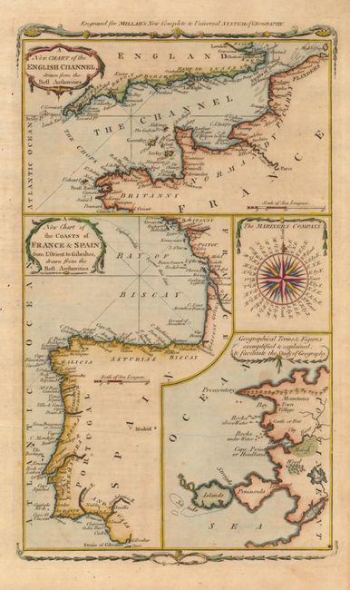 A New Chart of the English Channel, drawn from the Best Authorities [on sheet with] A New Chart of the Coasts of France & Spain from l'Orient to Gibralter, drawn from the Best Authorities