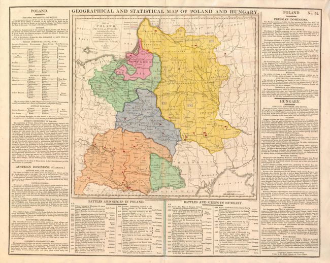 Geographical and Statistical Map of Poland and Hungary