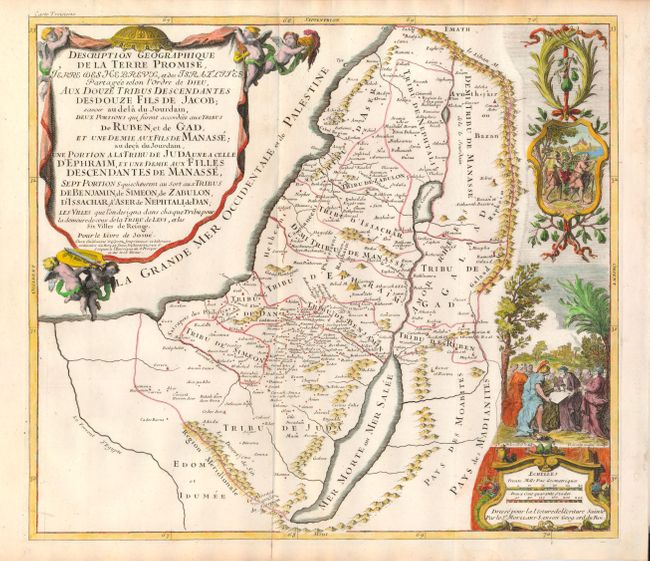 Description Geographique de la Terre Promise, Terre des Hebreux, et des Israelites Partagee selon l'Ordre de Dieu, aux Douze Tribus Descendantes Des Douze Fils de Jacob