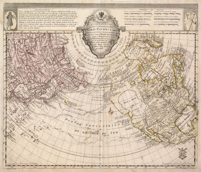 Tabula Geographica Partis Septentrionalis Maris Pacifici cum Adjacentibus Regionibus Superime tam a Russis Orientem