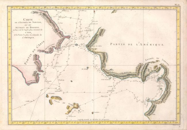 Carte de l'Entree de Norton, et du Detroit de Bhering ou l'on voit le Cap le plus Oriental de l'Asie, et la Pointe la plus Occidentale de l'Amerique