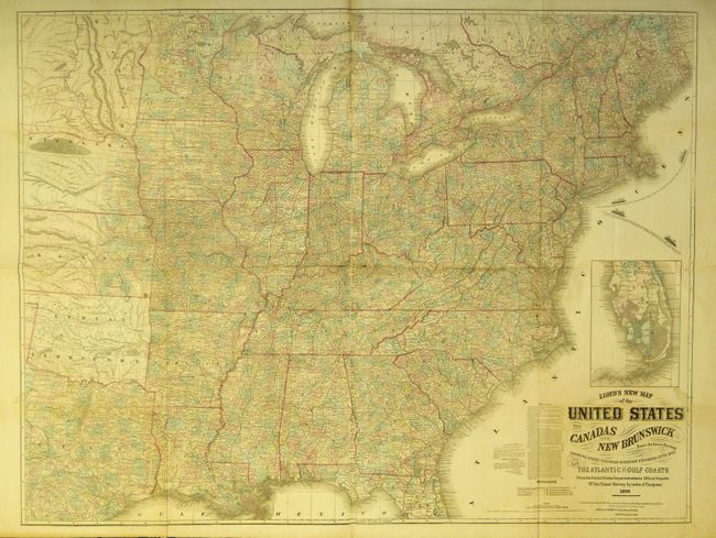Lloyd's New Map of the United States, the Canadas and New Brunswick from the Latest Surveys Showing Every Railroad & Station Finished to June 1862 and the Atlantic and Gulf Coasts