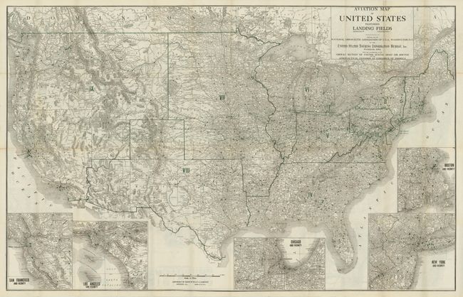 Aviation Map of United States Featuring Landing Fields [on verso] Official Auto Trails Map of the United States ... [together with] The Complete Camp Site Guide  With Official Directory of Aeroplane Landing Fields