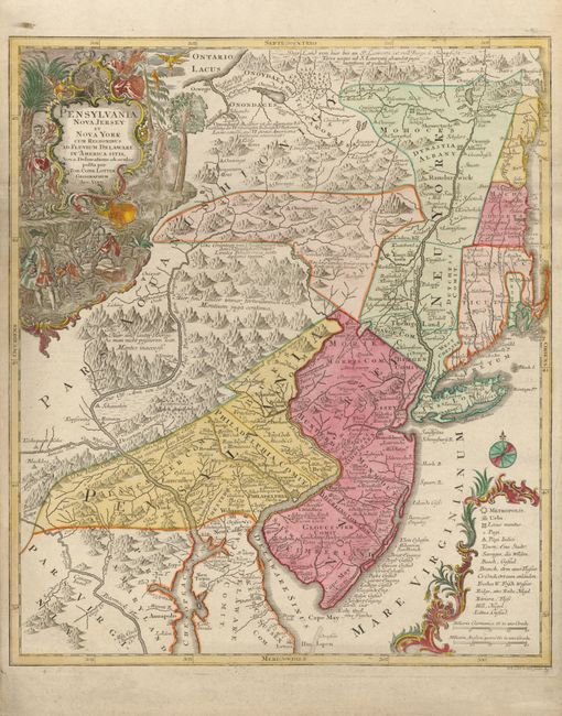 Pensylvania Nova Jersey et Nova York cum Regionibus ad Fluvium Delaware in America sitis