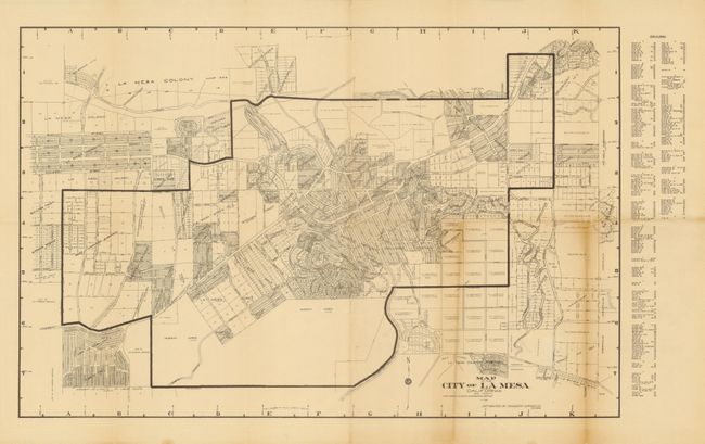 Map of the City of La Mesa California and Vicinity