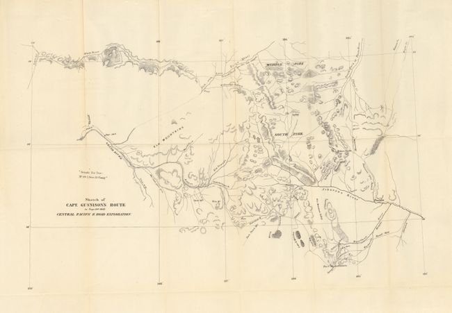 Sketch of Capt. Gunnison's Route to Sept. 20, 1853 Central Pacific Railroad Exploration [together with report].