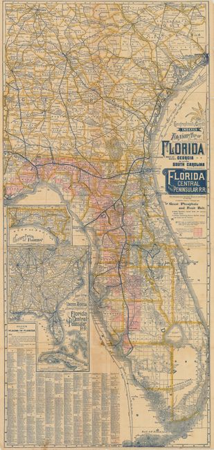 Geographically Correct Indexed Township Map of Florida...Showing Complete System of Florida Central and Peninsular R.R.