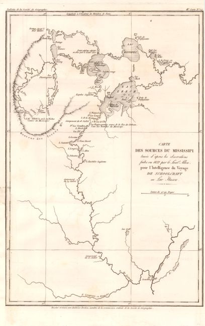 Carte des Sources du Mississipi tracee d'apres les observations faites en 1832