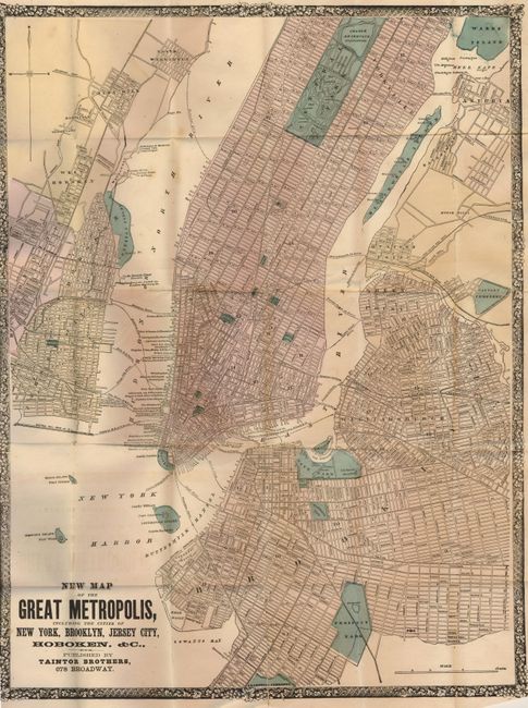 New Map of the Great Metropolis, Including the Cities of New York, Brooklyn, Jersey City, Hoboken, &c.