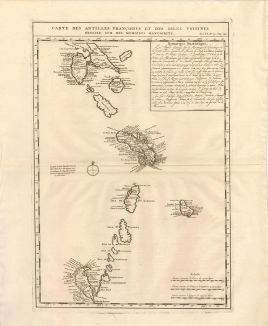 Carte des Antilles Francoises et des Isles Voisines Dressee sur des Memoires Manuscrits