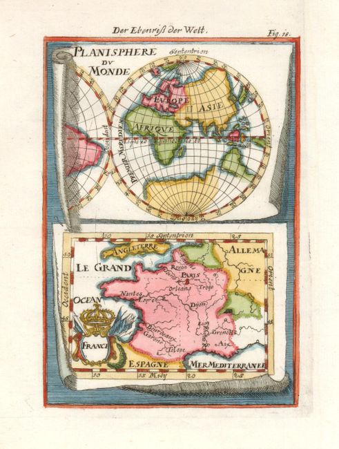 Planisphere du Monde [on sheet with] France