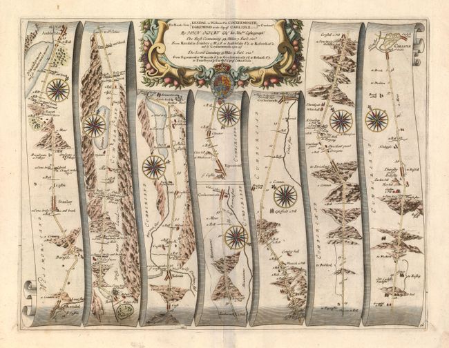 The Roads from Kendal in Westmer. to Cockermouth and Egremond to the City of Carlisle in Cumberland