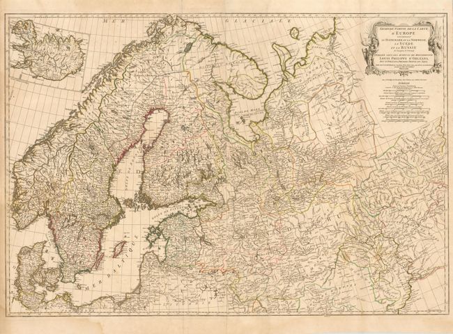 Seconde Partie de la Carte d'Europe contenant le Danemark et la Norwege, la Suede, et la Russie (a l'exception de l'Ukraine)