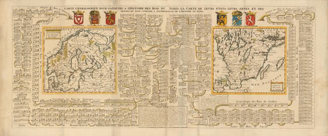 Carte Genealogique pour Conduire a l'Histoire des Rois du Nord, la Carte de leurs Etats, leurs armes et des Remarques pour Conduire a l'Intelligence de l'Histoire du Nord