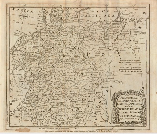 An Accurate Map of the Seat of War in the Kingdom of Prussia as also in Bohemia, Lusatia, Silesia, Saxony, Westphalia &c.