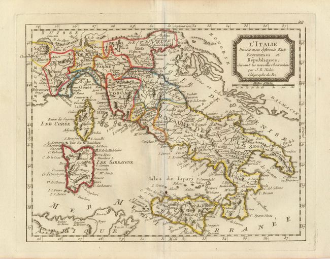 L'Italie Divisee en ses differents Etats Royaumes et Republiques, Suivant les nouvelles Observations