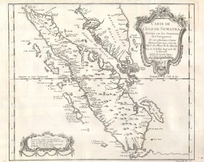 Carte de l'Isle de Sumatra, Dressee sur les Journaux des Navigateurs